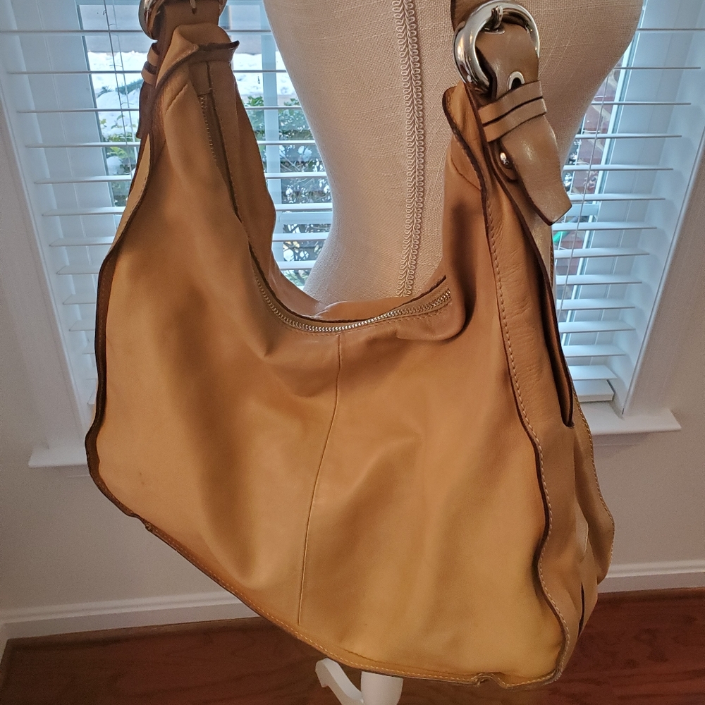 FRANCESCO BIASIA LIGHT BUTTERSCOTCH LEATHER HOBO BAG